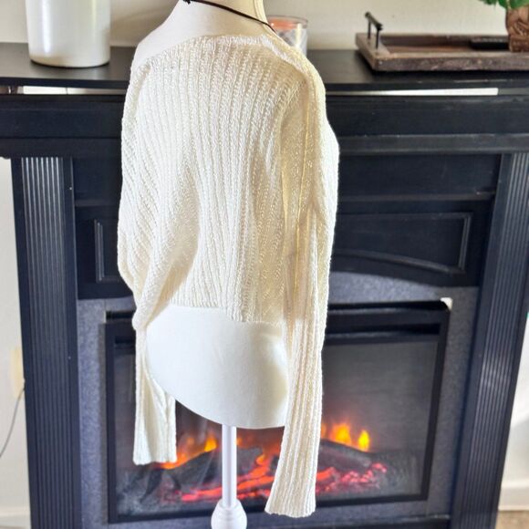 Knit Cropped Off Shoulder Sweater - Picture 2 of 5